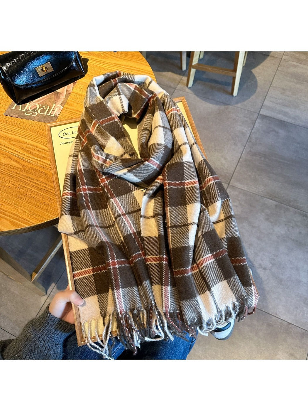 Scarvii - Chunky Plaid and Color-Blocking Winter Scarf for Women