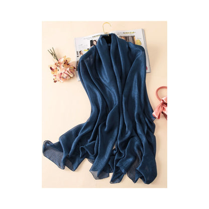 Casual Solid Color Keep Warm Sun Protection Silk Shawl&Scarf