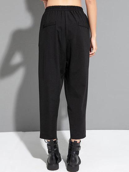 Harem Pants Ninth Pants Solid Color Split-Joint Casual Pants Bottoms Ninth Pants