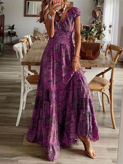 Sleeveless Floral Maxi Dress In Lightweight Fabric