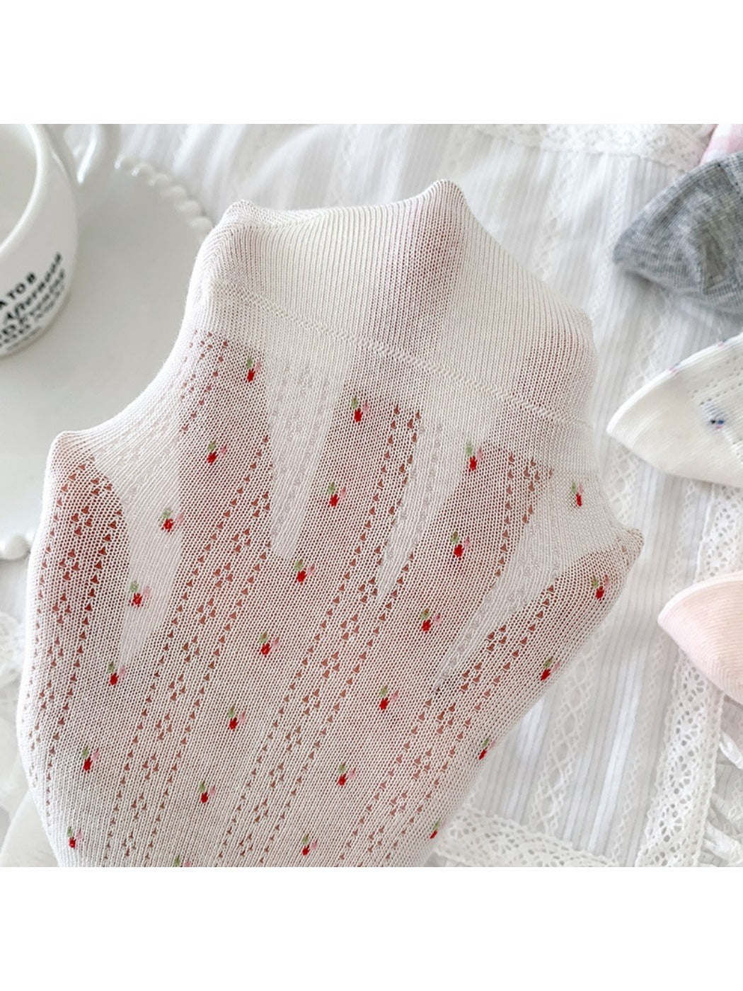 Rufia - Floral Mesh Summer Socks - Feminine &amp; Breezy