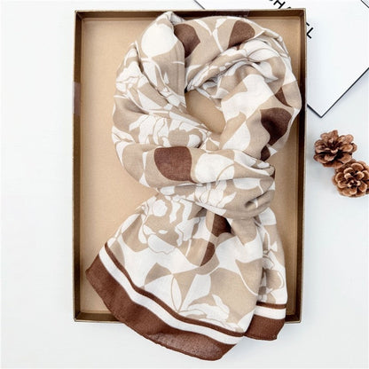 Thin Printed Long Silk Scarf