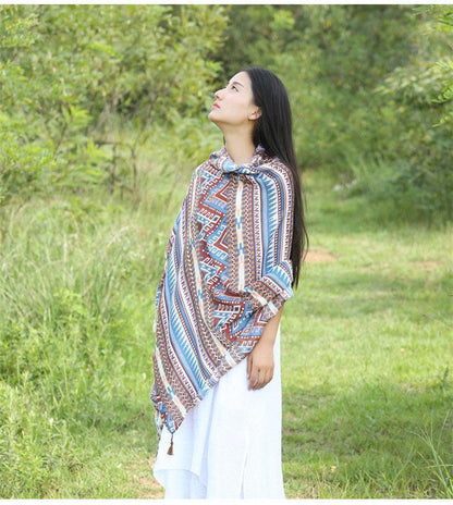 Vintage Bohemia Tassel Beach Sun Protection Shawls Air Conditioning Scarfs