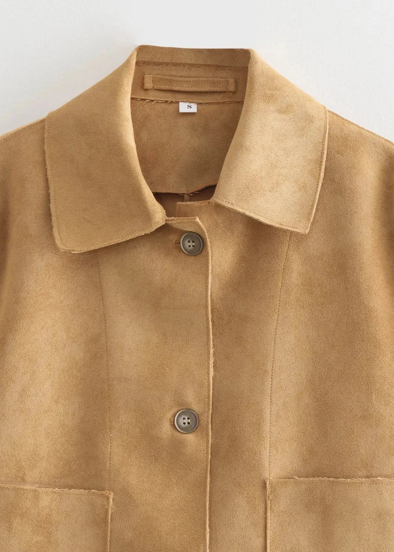Suede Jacket Classic Button Up Design