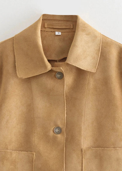 Suede Jacket Classic Button Up Design