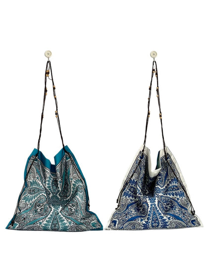 Cosbai - Boho Shoulder Bag Featuring Dual-sided Prints