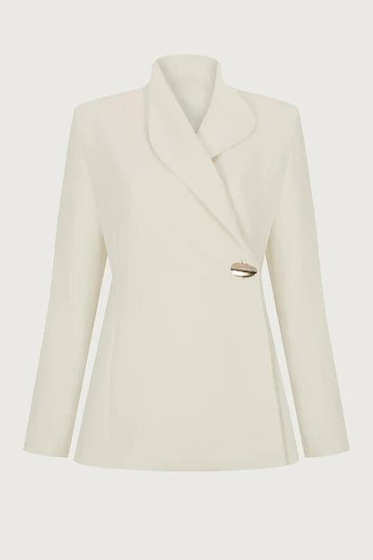 Exquisite and Fashionable Stand Lapel Neck Metal Button Long Sleeve Blazer