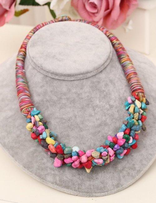 Women S Bohemia Style Coral Stone Necklace