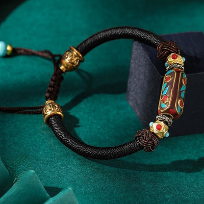Dragon Knot Hand Woven Bracelet Bohemian Women'S Vintage Brass Ethnic Hand Rope Bracelet