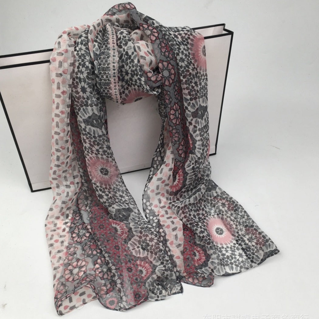 Scarvii - Boho Flowy Thin Scarf - Soft &amp; Breathable