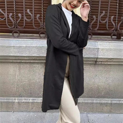 Velvet Suit Collar Casual Trench Coat