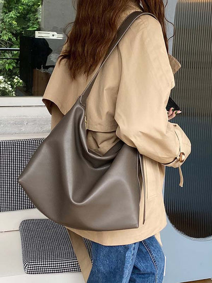 Casual Solid Color PU Tote Bags Accessories