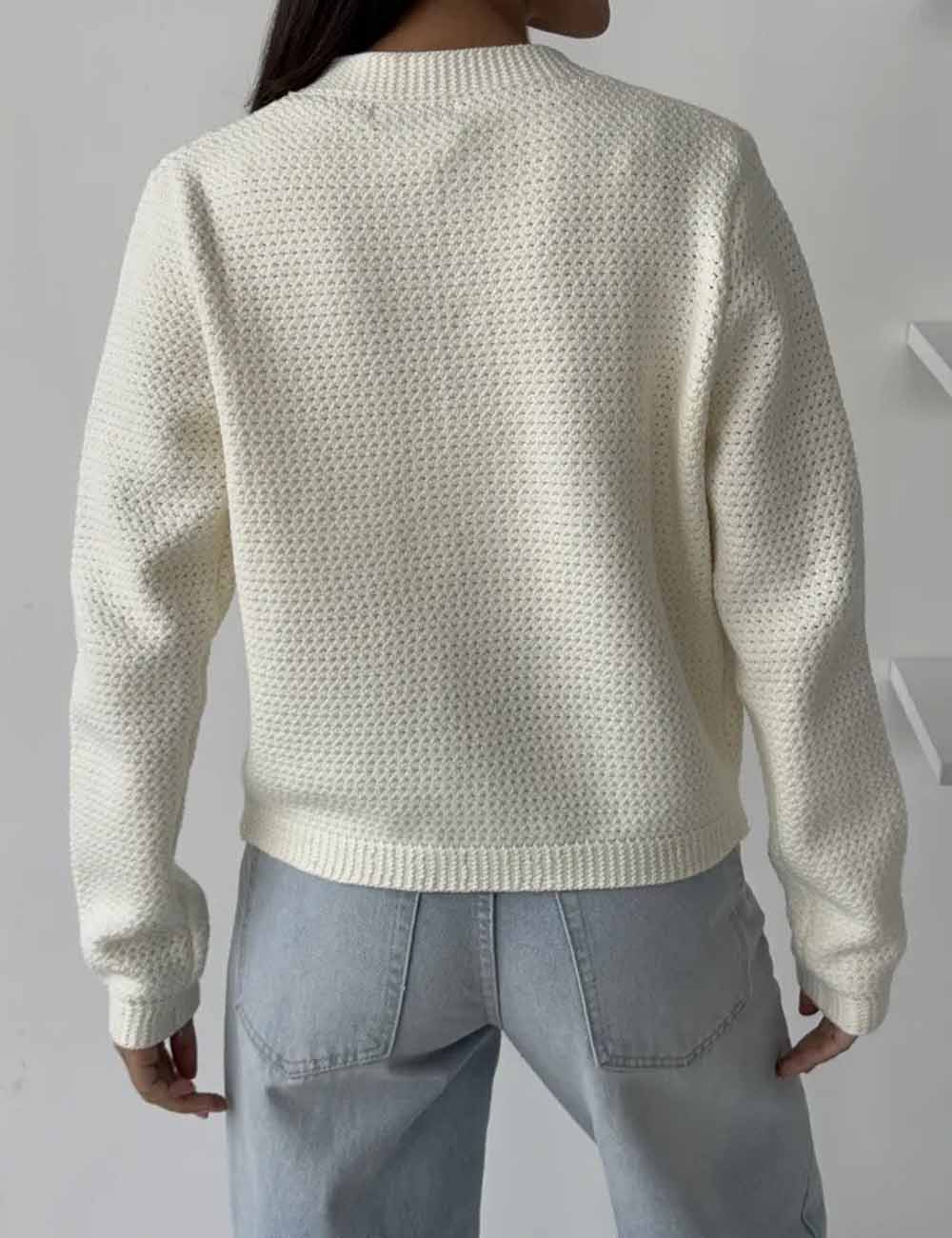 Elegant Knit Solid Color Button Down Cardigan