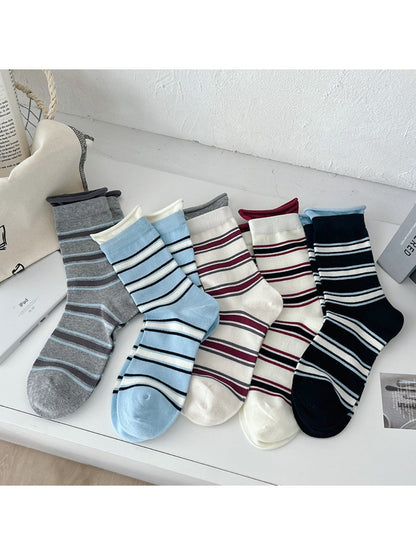 Rufia - Color-Block Crew Socks - Trendy &amp; Seamless