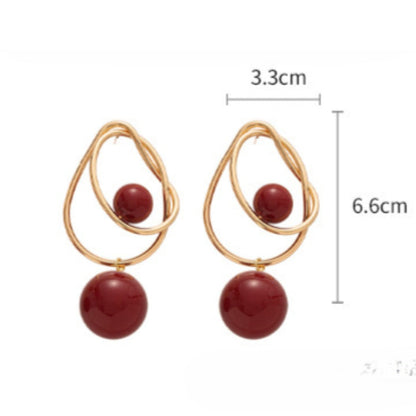 Earwish - Vintage Beaded And Metal Hoop Earrings - Classic