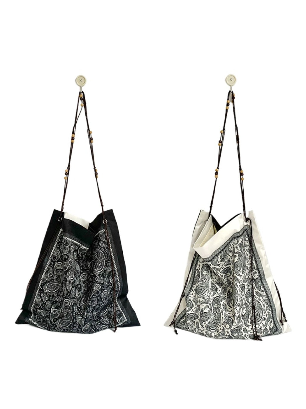 Cosbai - Boho Shoulder Bag Featuring Dual-sided Prints