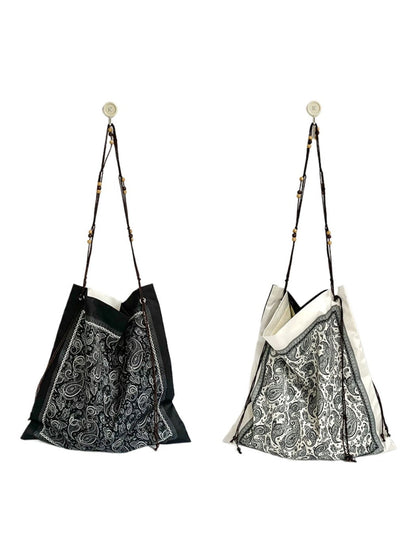 Cosbai - Boho Shoulder Bag Featuring Dual-sided Prints