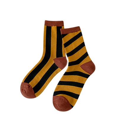 Rufia - Stripe Color-Block Socks - Eye-Catching