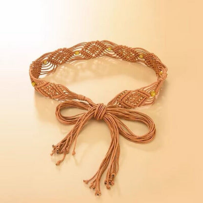 Beco - Hollow Knitted Tassel Belt