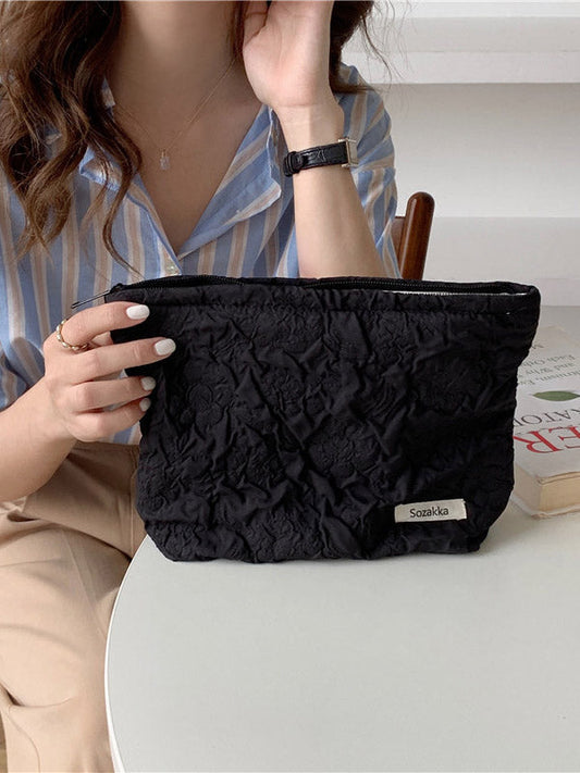Vintage Urban Solid Color Embossing Handbag