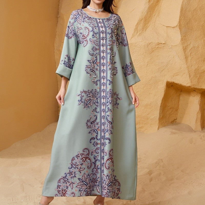 Muslim Robe Crystal Bead Printing