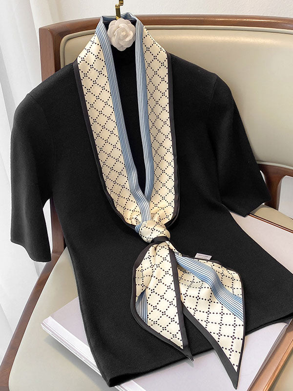 Leisure Fashion Geometry Simple Silk Scarf