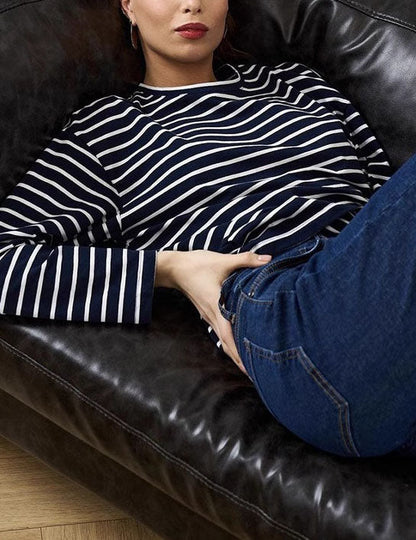 Simple Striped Casual Slim Pullover T-Shirt