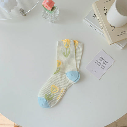 Rufia - Colorful Tulip Crew Socks
