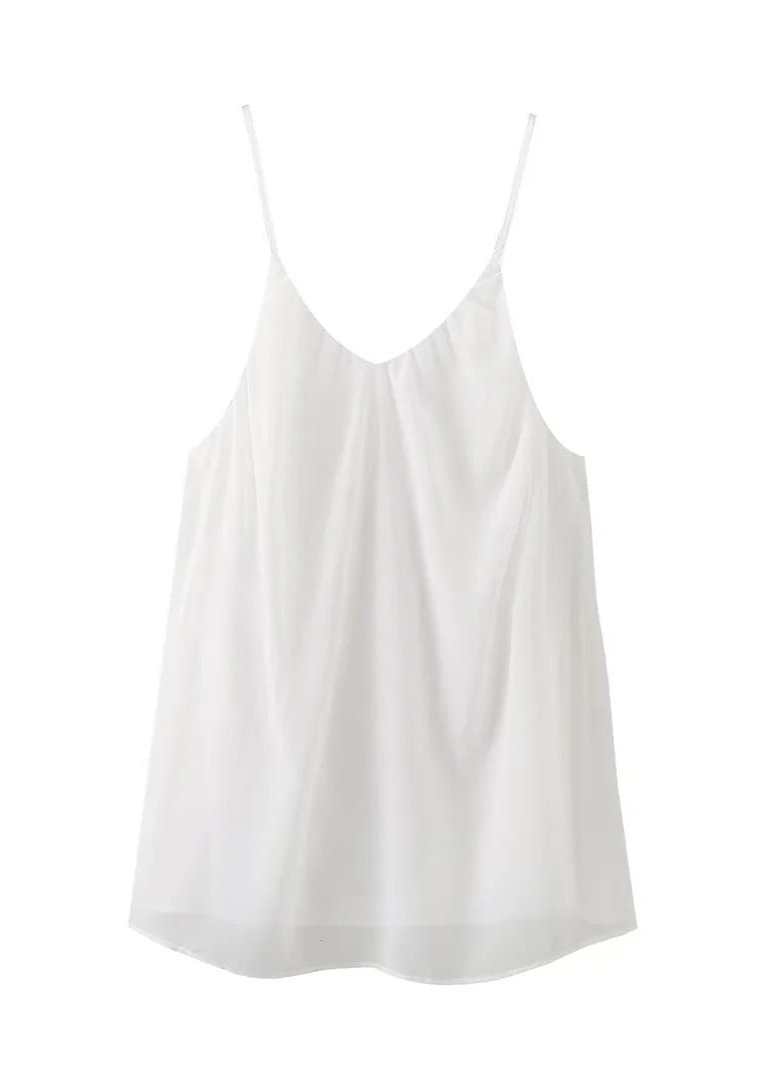 Spaghetti Strap White Dress Lightweight A line