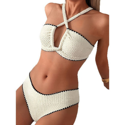 Solid Color Halter Bikini For Women
