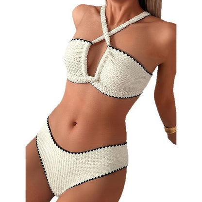 Solid Color Halter Bikini For Women