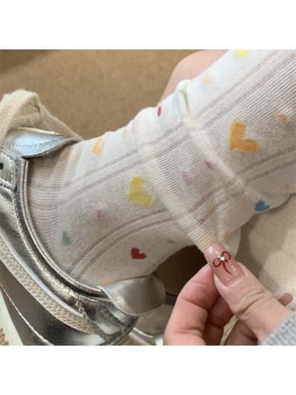 Rufia - Cute Breathable Mid-calf Socks with Polka Dot