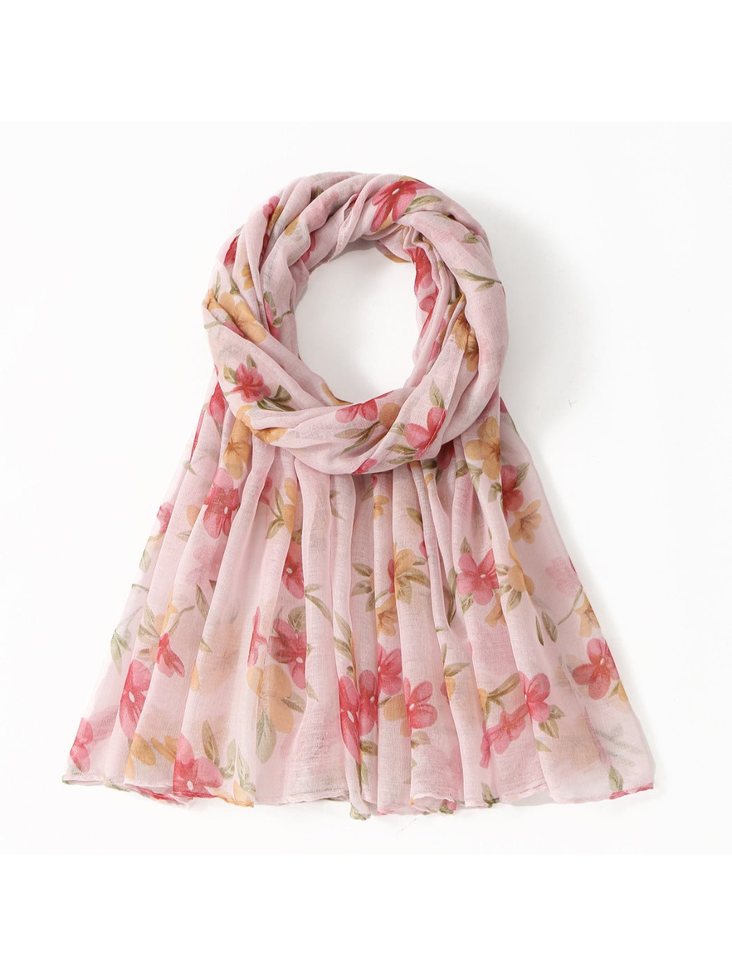 Scarvii - Floral Voile Print Scarf Shawl Beach Wrap
