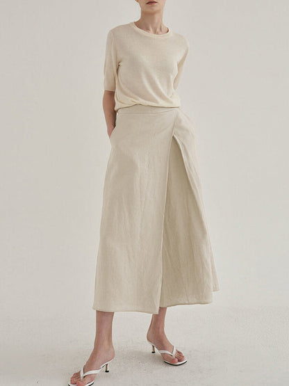 Loose Ninth Pants Solid Color Casual Pants Bottoms