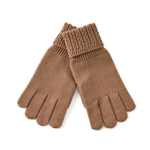 Solid Color Split Finger Simple Knit Glove