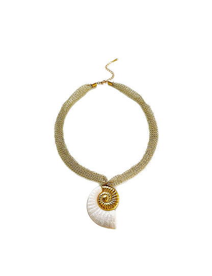 Chunky Gold Plated Statement Pendant Necklace