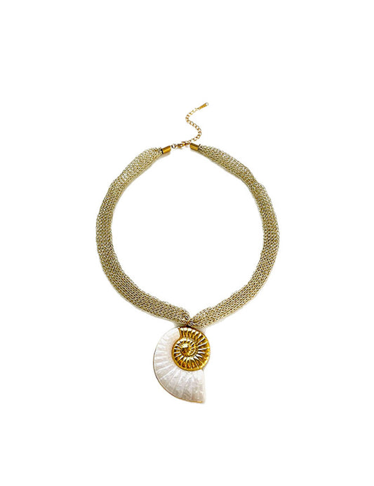 Chunky Gold Plated Statement Pendant Necklace
