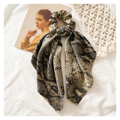 Snake Zebra Print Scarf Scrunchie