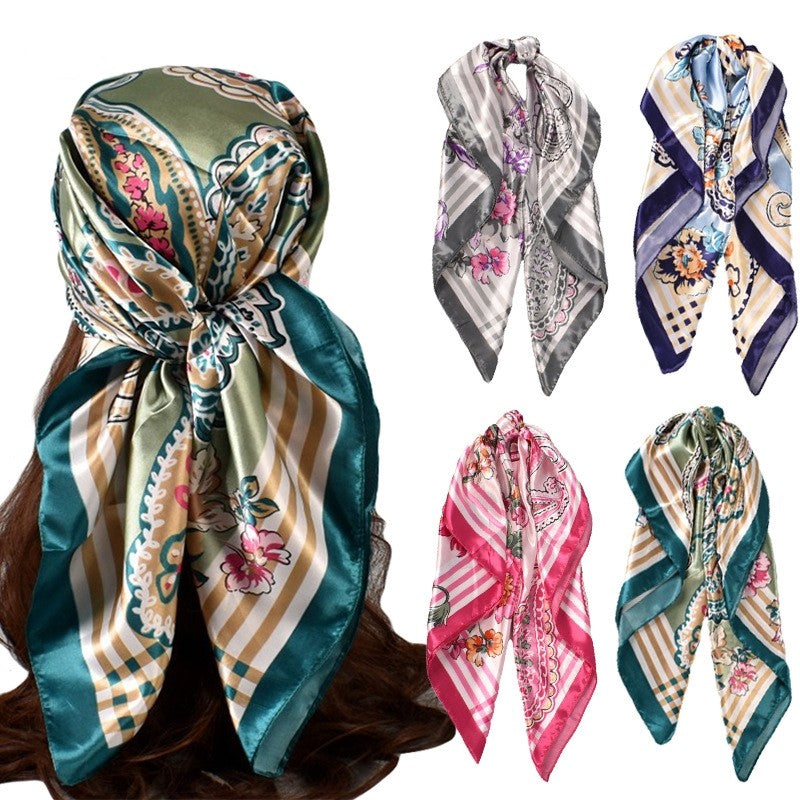 Vintage Botanical Floral Pattern Square Scarf