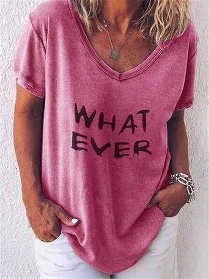 T-Shirt With Short Sleeve And Round Collar Printed Letters