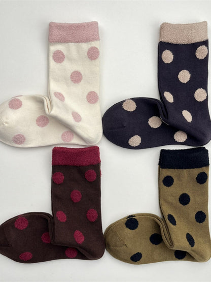 Rufia - Retro Mid-calf Socks with Polka Dot