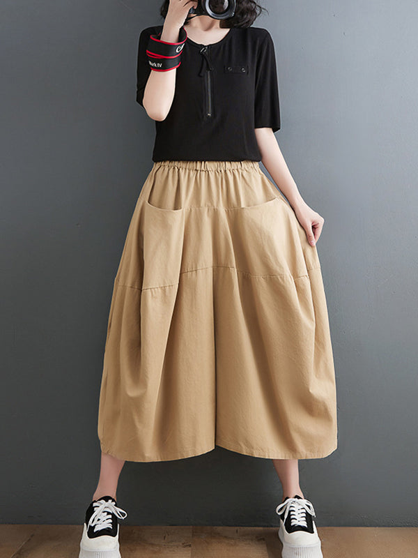 Casual Elasticity High Waisted Wide Leg Pants