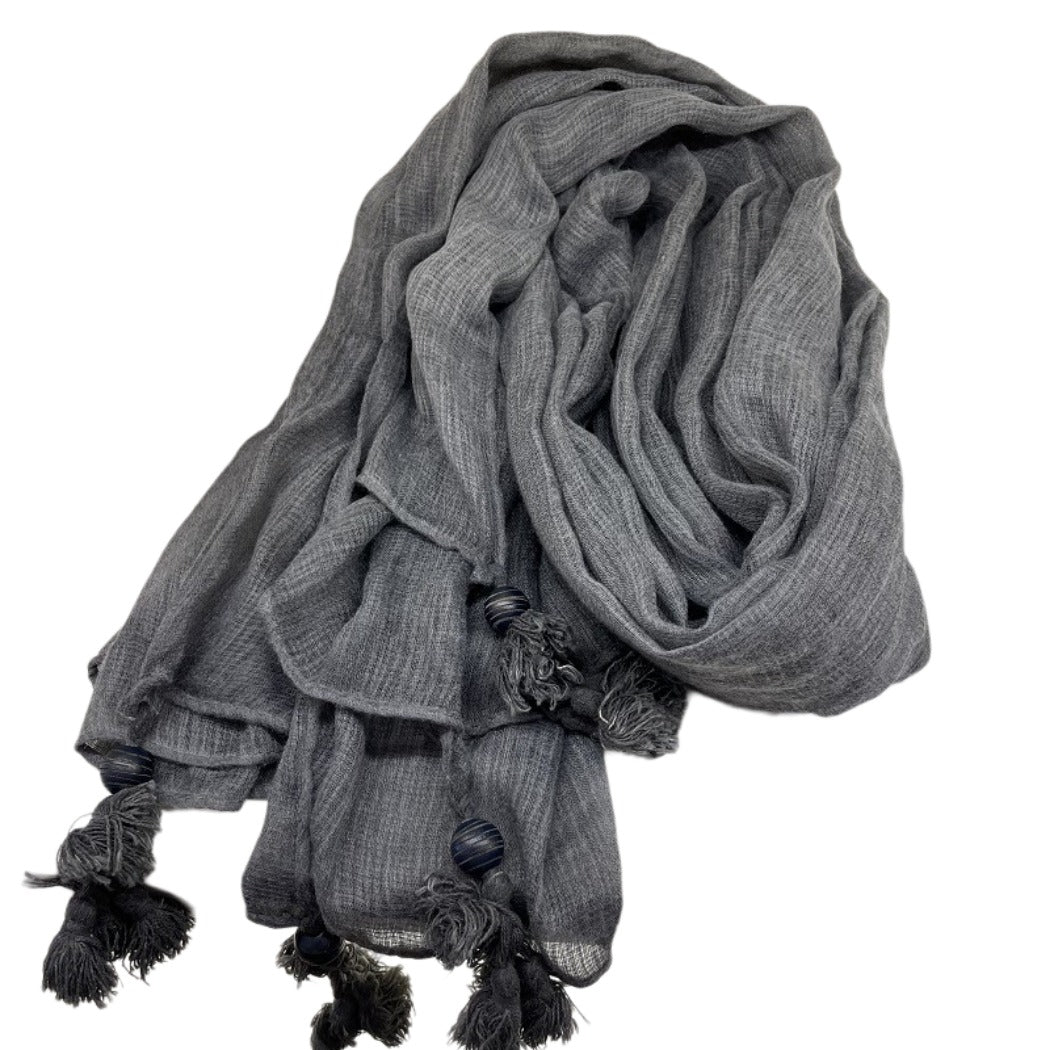 Scarvii - Large Color-Block Scarf With Fringe