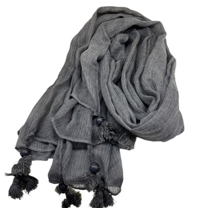 Scarvii - Large Color-Block Scarf With Fringe