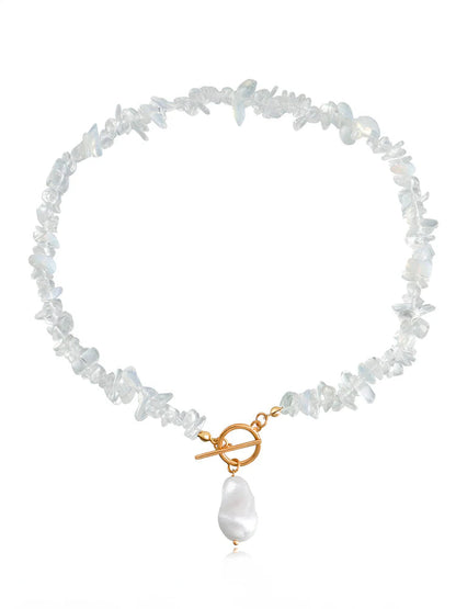 Statement Coral Chip \u0026 Pearl Necklace