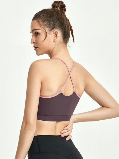 Beauty Back Sports Underwear Women'S Fitness Running Yoga Vest With Chest Cushion Shockproof Gathering Training Bra 4