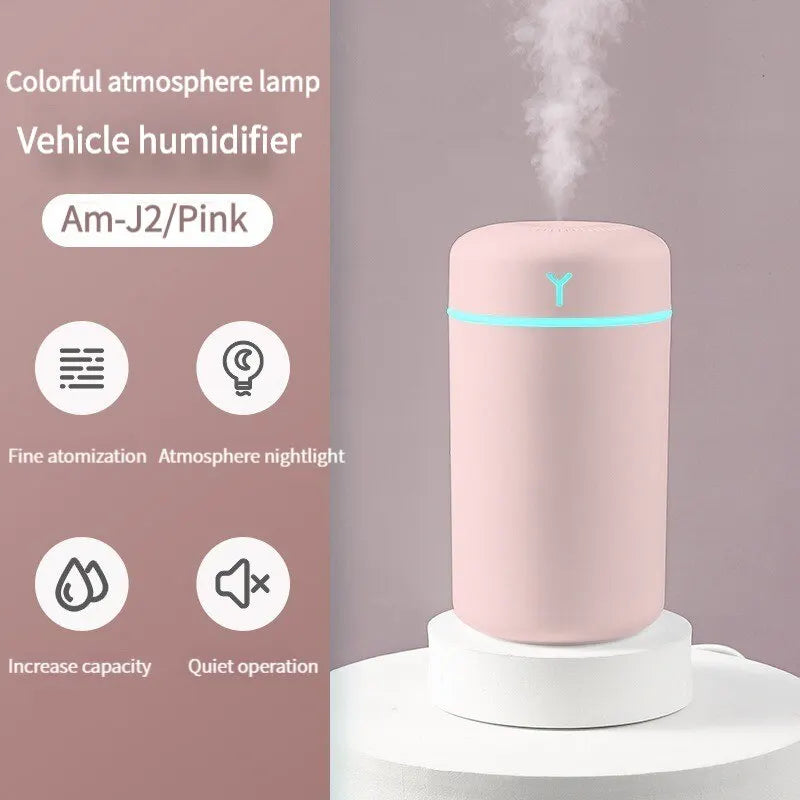 1 Pcs Portable 390Ml Air Humidifier Aromatherapy Humidificador For Home Car Usb Sprayer With Led Color Night Lamp Purifier