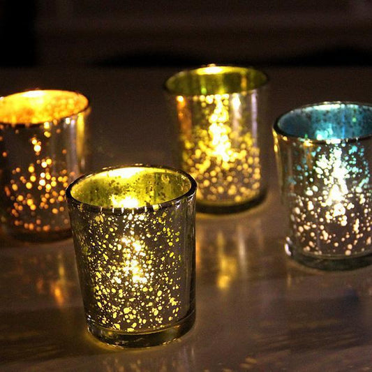 2 Color Glass Candle Holder Xmas  Christmas Party