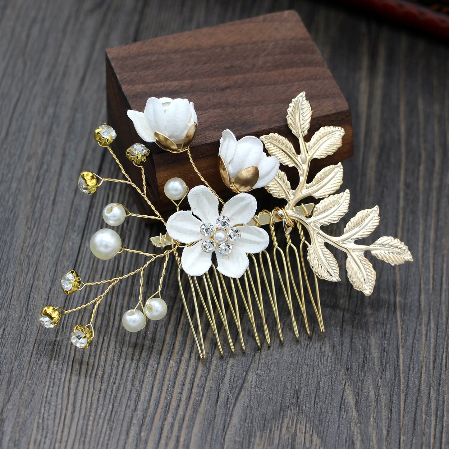Bridal Floral Hair Accessories Forest Style Blue Flower Hairpin Wedding Hairpiece