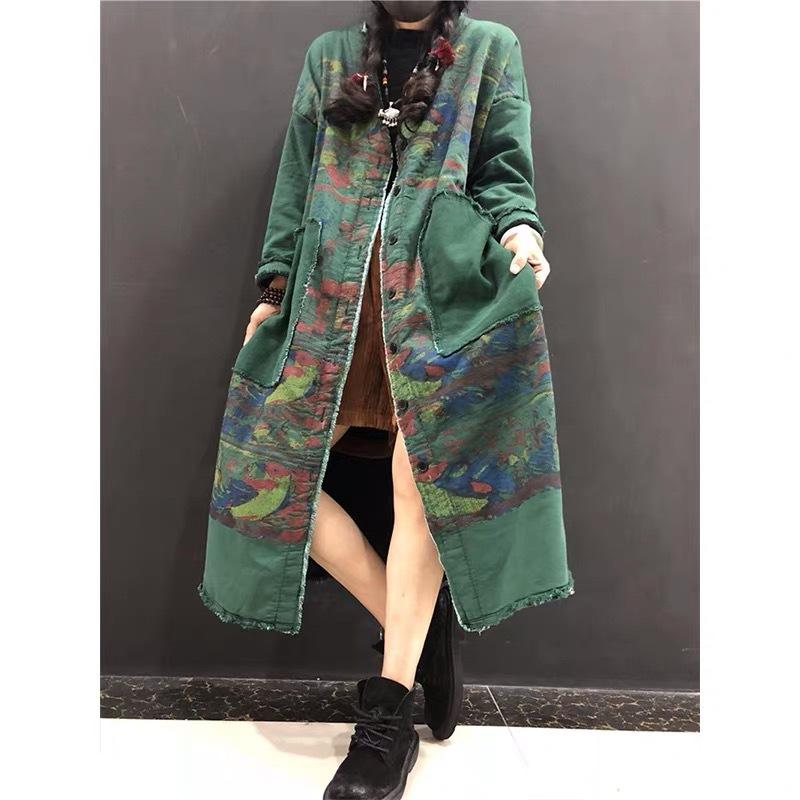 Rough-Edge Denim Jacket Women'S Vintage Patch Loose Large-Code Art And Leisure As The Old-Thick Windbreake